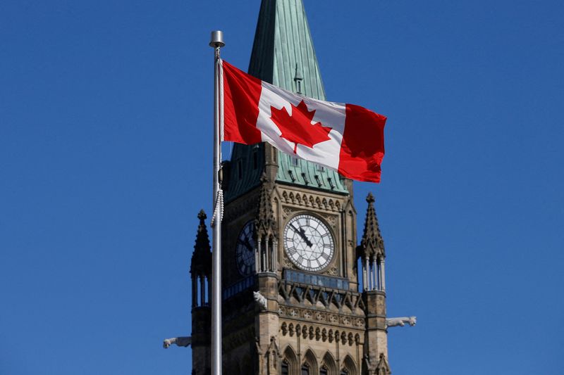 © Reuters. FILE PHOTO: A Canadian flag flies in front of the Peace Tower on Parliament Hill in Ottawa, Ontario, Canada, March 22, 2017. REUTERS/Chris Wattie/File Photo