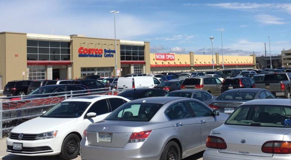 A view of Costco from the parking lot.