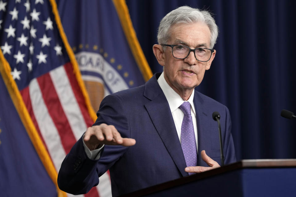 Federal Reserve Board Chair Jerome Powell speaks during a news conference at the Federal Reserve in Washington, Wednesday, June 12, 2024. (AP Photo/Susan Walsh)