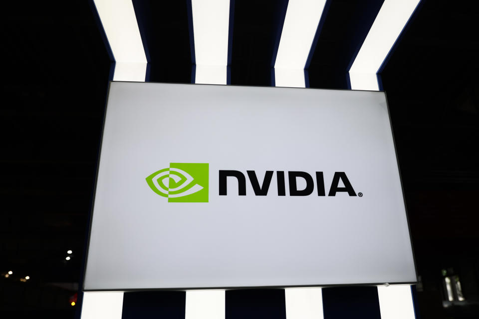 Nvidia logo is seen during Impact'24 congress in Poznan, Poland on May 16, 2024. (Photo by Jakub Porzycki/NurPhoto via Getty Images)