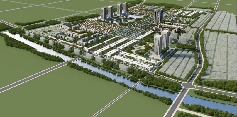 An illustration of the Kien Giang new urban residential area planned in Thai Binh province, northern Vietnam. Photo courtesy of Thai Binh Department of Construction.