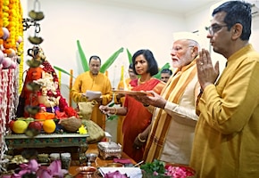 PM Narendra Modi, CJI Chandrachud, Ganpati Puja