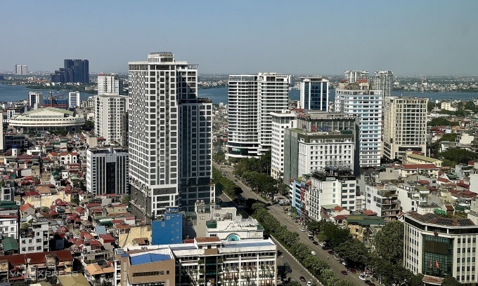 An aerial view of Hanois Ba Dinh District. Photo by VnExpress/Ngoc Diem